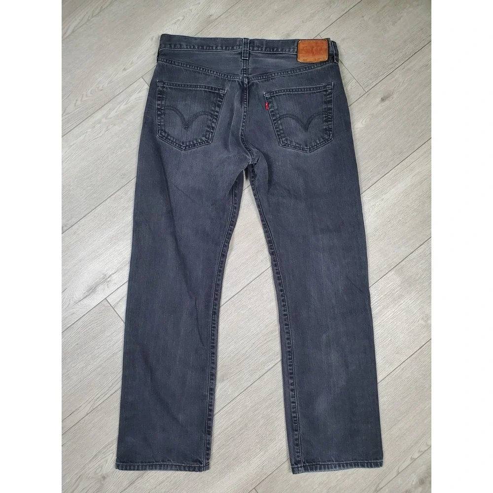 Vintage Levis 501 Jeans Mens 36x32 Black Denim Straight Leg Button Fly Y2K